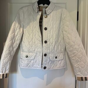 Burberry White Quilted Jacket